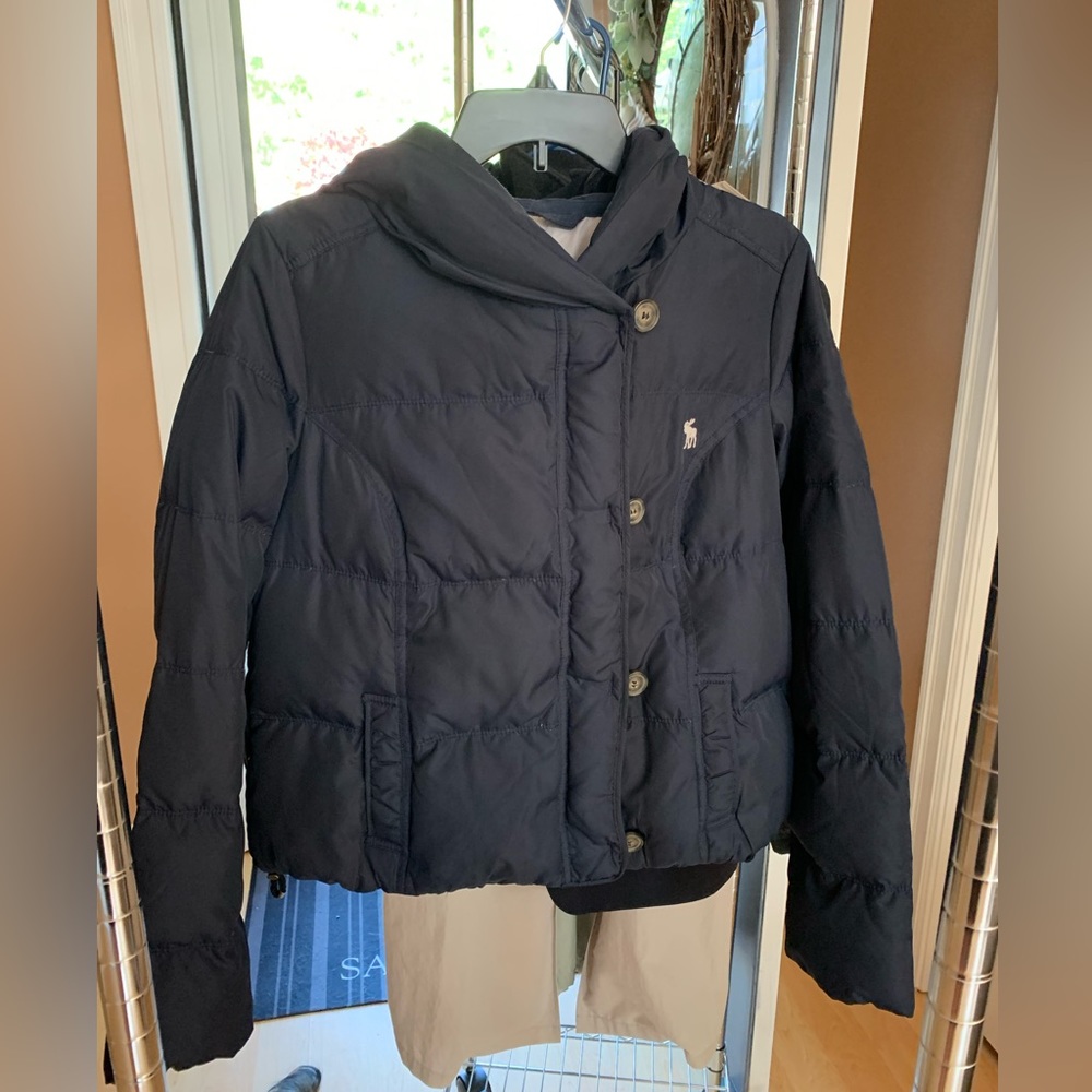 Abercrombie & Fitch Navy Puffer Jacket